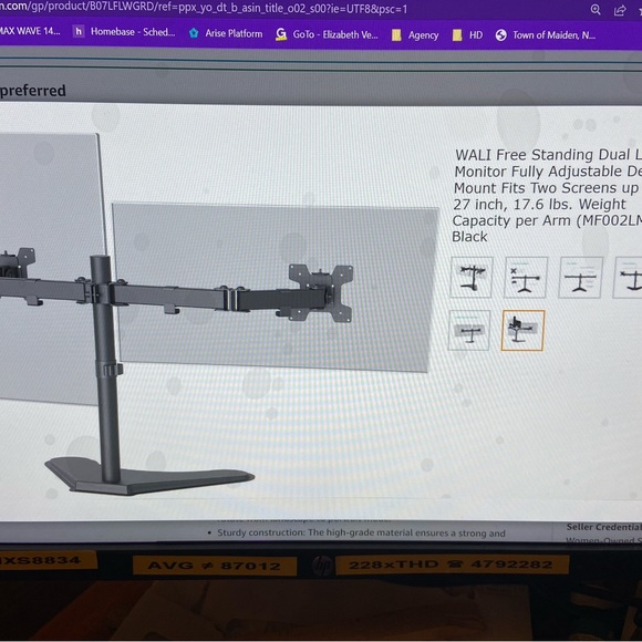 Dual LCD Monitor Fully Adjustable Desk Mount Fit Two Screens - Picture 1 of 7